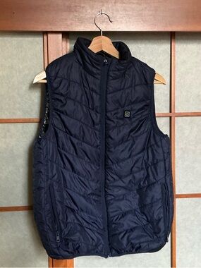 Heated Puffer Vest Navy Medium